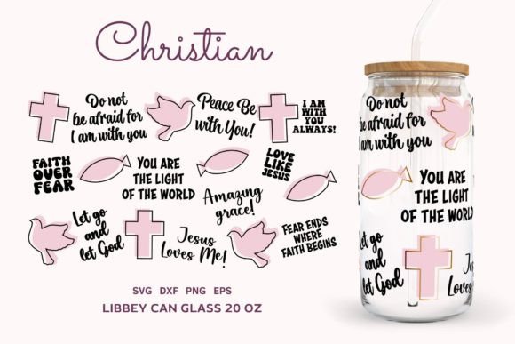 Bible Verse SVG Wrap Beer Can Glass 20oz Illustrations