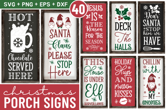 Christmas Porch Sign Svg Bundle and Crafts