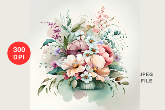 Easter Flower Bouquet Illustrations