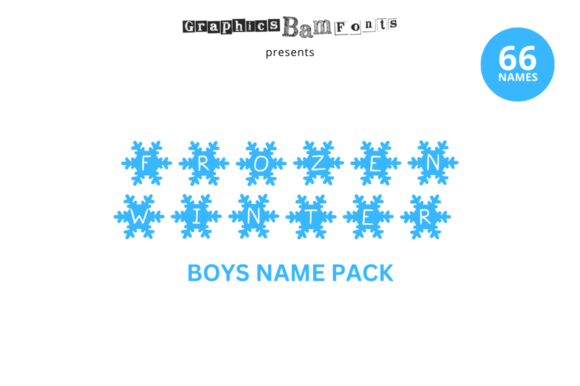 Frozen Snow Drop 66 Boys Name Pack & Crafts