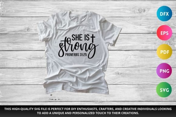 She is Strong Bible Verse Svg and Crafts