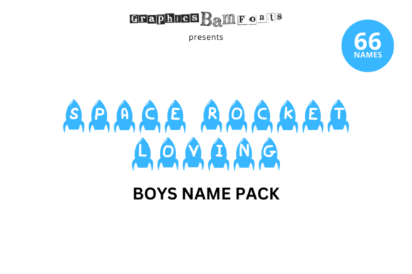 Space Rocket 66 Boys Name Pack & Crafts